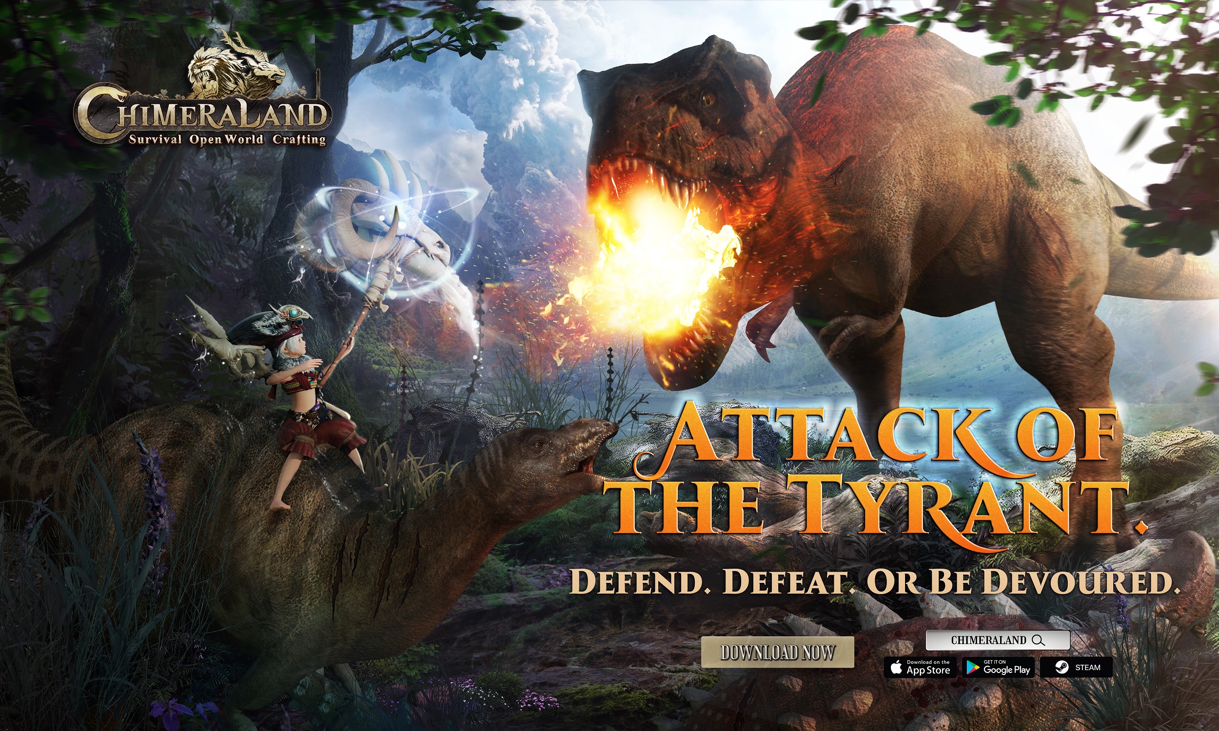 Open-world MMORPG Chimeraland Introduces Dinosaurs in New Attack of the  Tyrant Update - Level Infinite